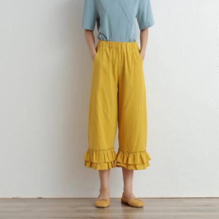 Wide Leg Pants Soft Cotton Comfort for Home or Street F274