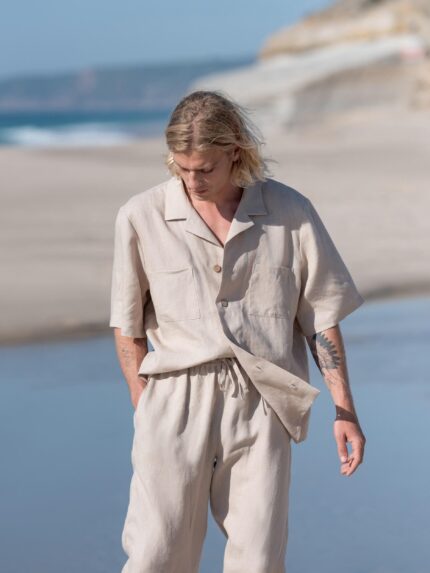 Men's Linen Shirt Linen Weekend Vibes F768